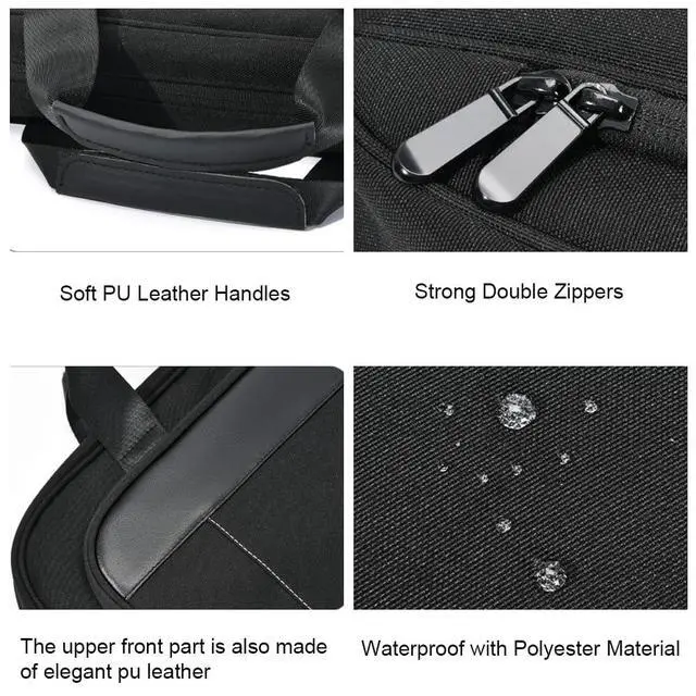 Alt view image 4 of 5 - zhongningyifeng 14-15.6 Inch Business Laptop Briefcase, Waterproof Multifunctional Messenger Bag for Travel & Office (14inch)