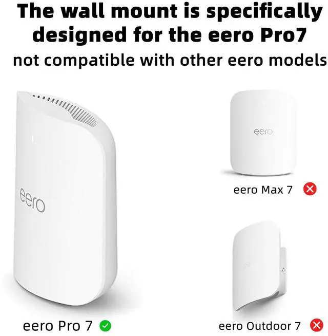 Alt view image 2 of 5 - Advanced Wall Mount for eero Pro 7 Router & Extender | Tri-Band Mesh Wi-Fi 7 Compatible, Easy to Install, Integrated Cable Management (3 Pack)