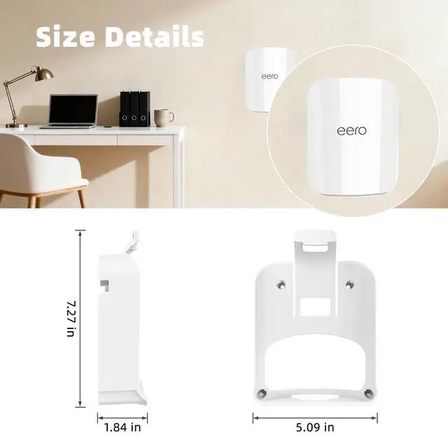 Alt view image 3 of 5 - Advanced Wall Mount for eero Pro 7 Router & Extender | Tri-Band Mesh Wi-Fi 7 Compatible, Easy to Install, Integrated Cable Management (3 Pack)