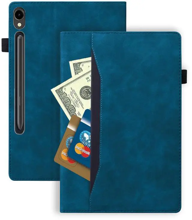 Alt view image 2 of 5 - Allytechgroup Flip Case for Samsung Galaxy Tab S10 FE+ Plus 13.1 Inch 5G 2025 SM-X620 X626B, Premium PU Leather Stand Elastic Band Front Pocket Protective Tablet Cover, Blue