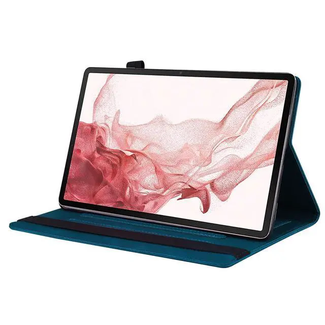 Alt view image 4 of 5 - Allytechgroup Flip Case for Samsung Galaxy Tab S10 FE+ Plus 13.1 Inch 5G 2025 SM-X620 X626B, Premium PU Leather Stand Elastic Band Front Pocket Protective Tablet Cover, Blue