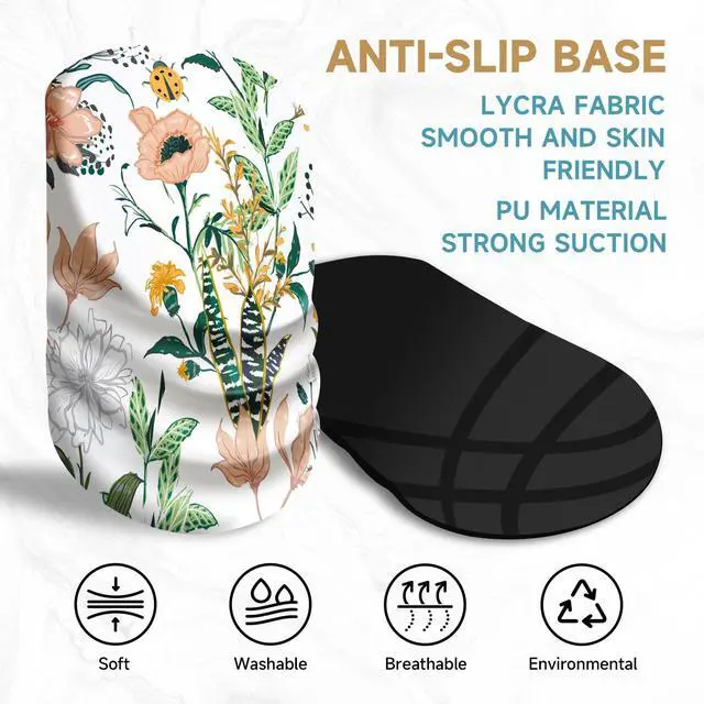 Alt view image 5 of 5 - Ergonomic Mouse Pad with Wrist Rest Support,Non-Slip PU Base,Massage for Carpal Tunnel Pain Relief,Memory Foam Mousepad for Home,Office,WorkCreamy Beautiful Floral