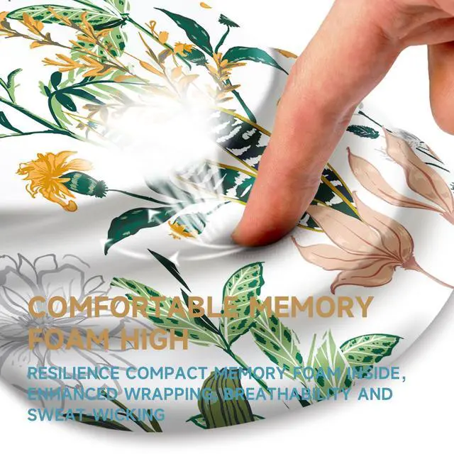 Alt view image 4 of 5 - Ergonomic Mouse Pad with Wrist Rest Support,Non-Slip PU Base,Massage for Carpal Tunnel Pain Relief,Memory Foam Mousepad for Home,Office,WorkCreamy Beautiful Floral