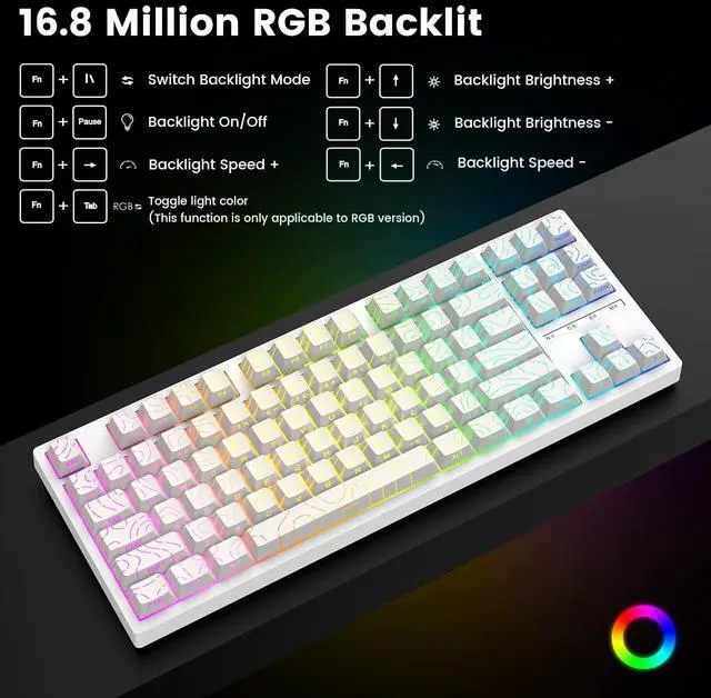Alt view image 5 of 5 - GEODMAER GR87 Wireless Mechanical Keyboard, 75% Hot Swappable Custom Gaming Keyboard, Pre-lubed Linear Switches, RGB Backlit, Side Printed PBT Keycaps, Tri Mode 2.4GHz/USB-C/BT5.0, for PC/Laptop