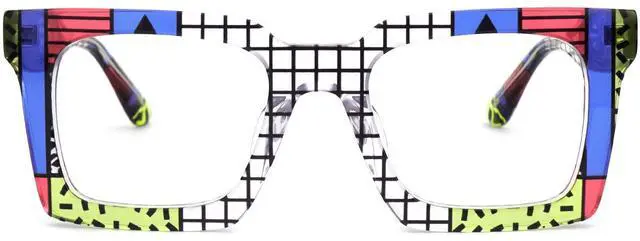 Main image of Zeelool Sqaure Blue Light Blocking Glasses, Acetate Glasses Frame for Men Eyeglasses with Clear Lenses Anti Eyestrain & UV from Computer/TV/Phone ZJGA236887-04B