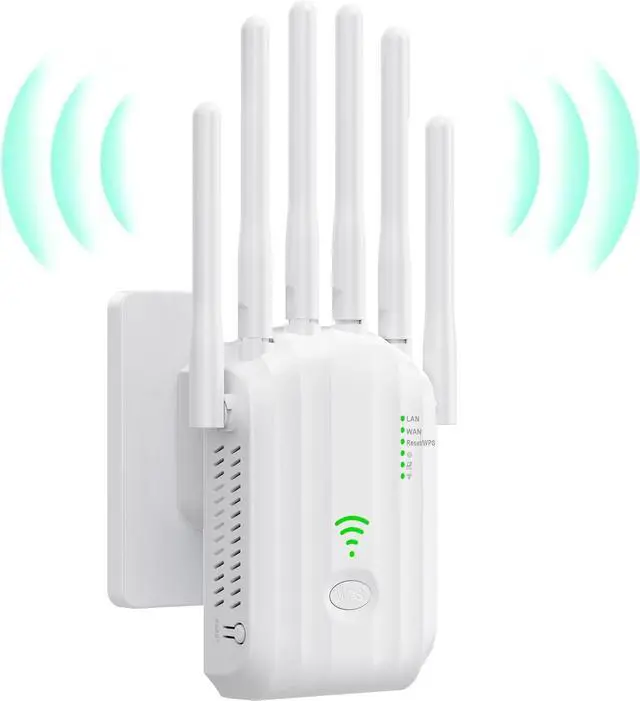 Main image of WiFi Extender,WiFi Extender Signal Booster for Home Covers up to 10000 sq.ft & 88+ Devices, New 6X Faster Wireless WiFi Repeater with Ethernet Port, WiFi Booster Compatible with All Routers (White)