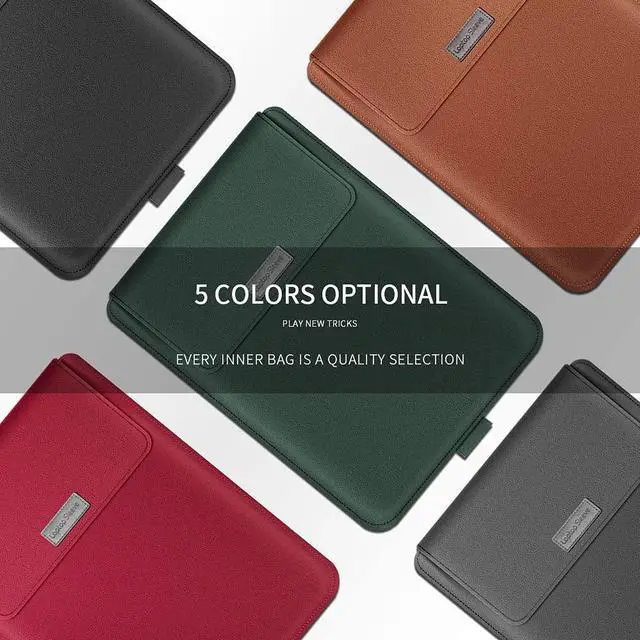 Alt view image 4 of 5 - GANGANPRO Laptop Sleeve 15-15.4-15.6" Case with Stand Compatible with Microsoft Surface Laptop 5/4/3/2 13.5", MacBook Air/Pro 13.3", PU Leather Sleeve for 15-16" Laptop Computers - Dark Blue