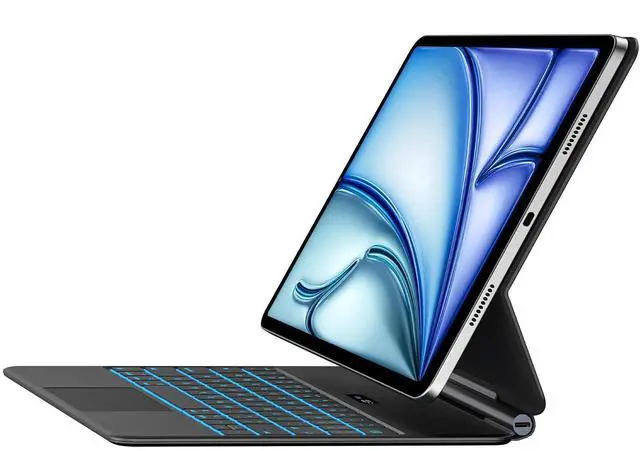 Main image of Jibrealg Keyboard Case for iPad Air 11" (M3 2025 / M2 2024) & iPad Pro 11"(1st/2nd/3rd/4th Gen), Slim Magic Keyboard with Multi-Touch Trackpad for 10.9"iPad Air 4th/5th Gen with 7-Color Backlit,Black