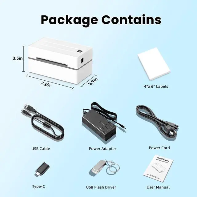 Alt view image 2 of 5 - Anycash Bluetooth Thermal Label Printer, Wireless 4x6 Shipping Label Printers for Small Business, Compatible with Android&iOS and Windows, Address Label Printer for Amazon, Ebay, Shopify, Etsy, USPS