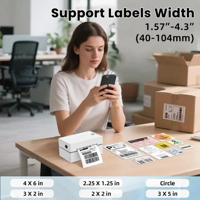 Alt view image 5 of 5 - Anycash Bluetooth Thermal Label Printer, Wireless 4x6 Shipping Label Printers for Small Business, Compatible with Android&iOS and Windows, Address Label Printer for Amazon, Ebay, Shopify, Etsy, USPS
