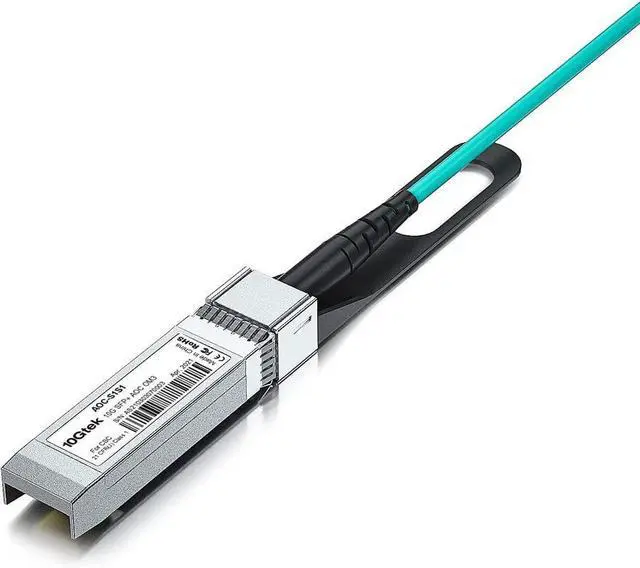 Alt view image 4 of 4 - 10G SFP+ AOC Cable - 10GbE SFP+ to SFP+ Active Optical Fiber Cable, OM3 MMF Direct-attach Fiber Assemblies with SFP+ connectors for Cisco SFP-10G-AOC50M, Ubiquiti UniFi, Supermicro, Mikrotik, 50-meter
