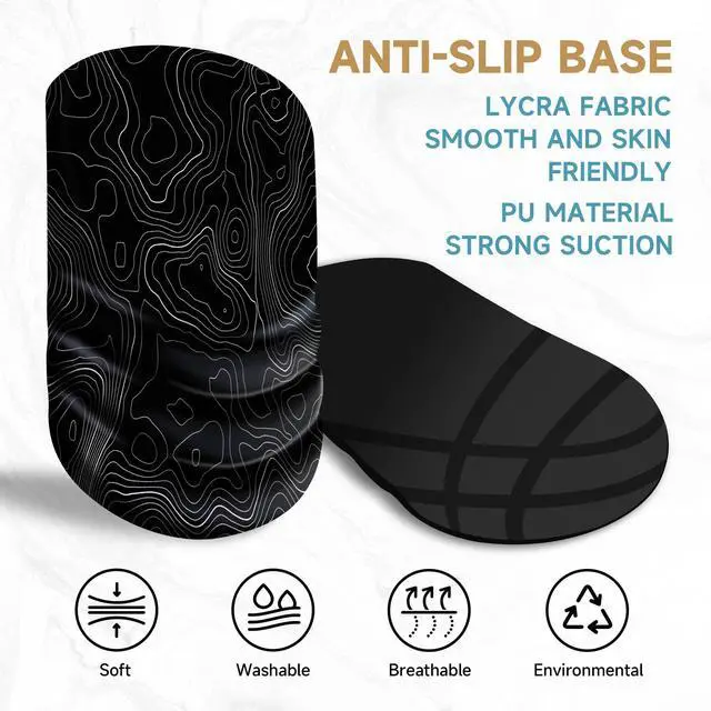 Alt view image 5 of 5 - Ergonomic Mouse Pad with Wrist Rest Support,Non-Slip PU Base,Massage for Carpal Tunnel Pain Relief,Memory Foam Mousepad for Home,Office,WorkTopographic Contour