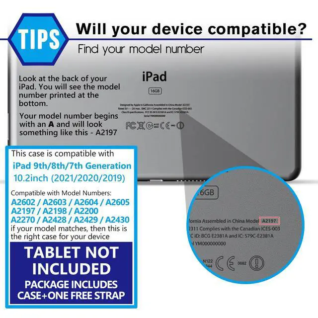 Alt view image 3 of 5 - MOYAC for iPad 9th/ 8th/ 7th Generation 10.2 Inch Case IP68 Waterproof, Military Grade Dropproof, Full Body Shockproof with Screen Protector & Stand & Hand Strap 10.2" (Black)