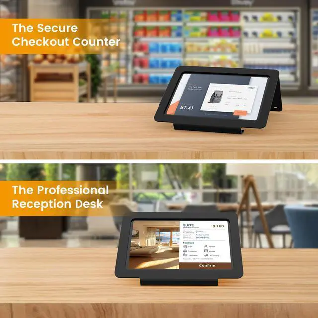 Alt view image 3 of 5 - Beelta Tablet Desk Stand, All Metal 30° Ergonomic with Security Cable Lock for Office, POS Counter, Reception - Compatible with iPad 10th (10.9"), Pro 11", Air 4/5 (10.9"), Air 11"iPad 11"(A16)