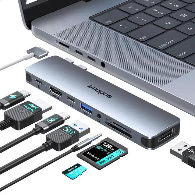 Main image of USB C Hub Adapter for MacBook Pro Air 2022 2021 2020 2019 Docking Station for MacBook M1 M2 USB C to HDMI Mac Accessories Multiport Dongle with 4K HDMI USB 3.0 SD TF Thunderbolt 3 USB-C Port Type C