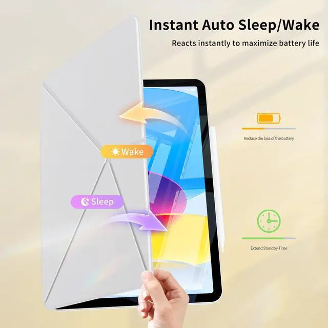 Alt view image 5 of 5 - KVTVOU Case for iPad (A16) 11th/10th Generation (2025/2022, 11/10.9 Inch), Detachable Magnetic Attachment, Multiple Folding Stand, Slim Rebound Protection Cover, Auto Sleep/Wake, Gray