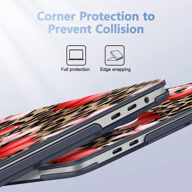 Alt view image 3 of 5 - Lepeoac for MacBook Pro 16 inch Case 2019 2020 Release Model A2141, Plastic Hard Shell Cover with Keyboard Cover & Screen Protector for MacBook Pro 16 inch with Touch Bar & Touch ID, Leopard Cherry