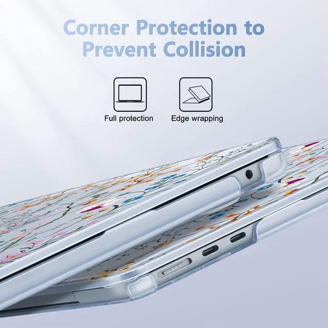 Alt view image 3 of 5 - May Chen Compatible with M4 MacBook Air 15 Inch Case 2025 2024 2023 A3241 A3114 A2941 M3 M2 with Liquid Retina Display & Touch ID, Protective Plastic Hard Shell Cover - Summer Flowers