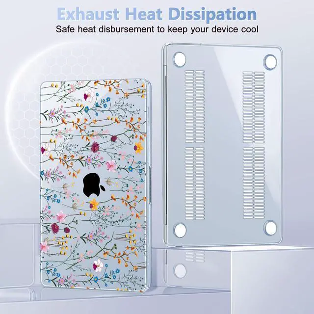 Alt view image 5 of 5 - May Chen Compatible with M4 MacBook Air 15 Inch Case 2025 2024 2023 A3241 A3114 A2941 M3 M2 with Liquid Retina Display & Touch ID, Protective Plastic Hard Shell Cover - Summer Flowers