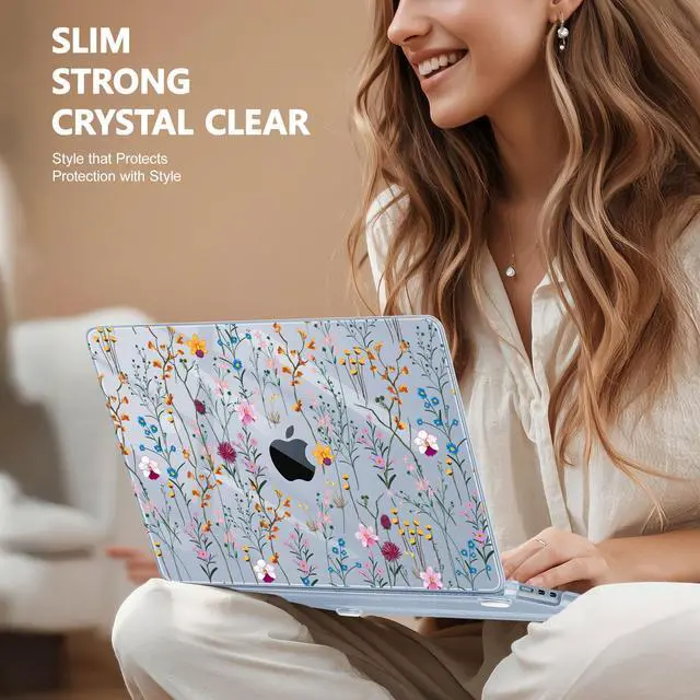Alt view image 4 of 5 - May Chen Compatible with M4 MacBook Air 15 Inch Case 2025 2024 2023 A3241 A3114 A2941 M3 M2 with Liquid Retina Display & Touch ID, Protective Plastic Hard Shell Cover - Summer Flowers