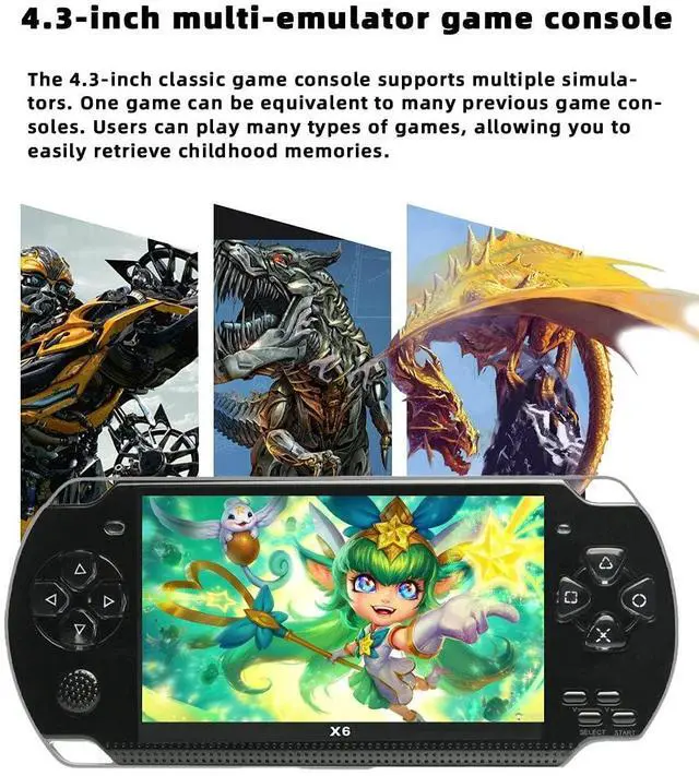Alt view image 2 of 5 - JXD Handheld Game Console 4.3 inch 8GB Built in 2000 Games for Multiple Simulators X6 Retro Video Game Console Mp3/4/Ebook TV Out Mini Hand Portable Game Player Device Holiday/Christmas Gifts(Black)