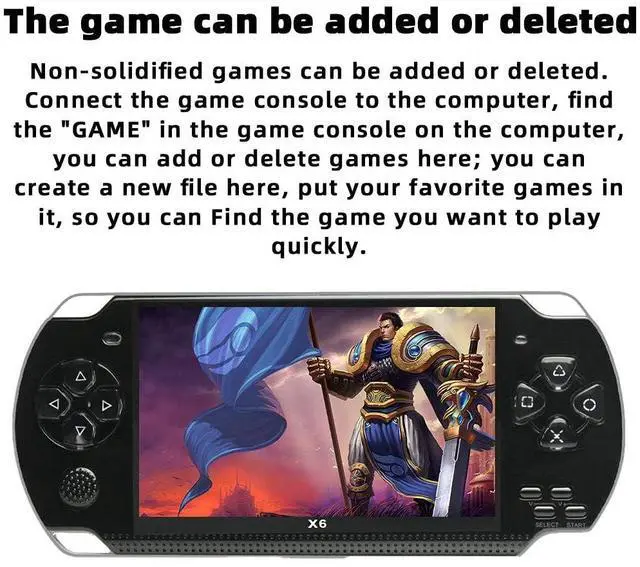 Alt view image 5 of 5 - JXD Handheld Game Console 4.3 inch 8GB Built in 2000 Games for Multiple Simulators X6 Retro Video Game Console Mp3/4/Ebook TV Out Mini Hand Portable Game Player Device Holiday/Christmas Gifts(Black)