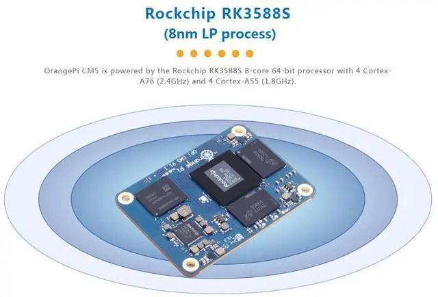 Alt view image 4 of 5 - Orange Pi CM5 Core Board 4GB/8GB/16GB LPDDR4/4x Rockchip RK3588S with 32GB eMMC, Orange Pi CM5 Single Board Computer Run Linux/Ubuntu/Debian/Android OS (16GB)