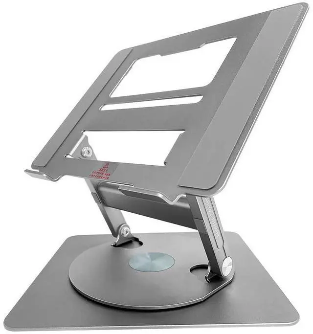 Alt view image 5 of 5 - Einprovken Aluminum Laptop Stand for Desk with 360 Rotating Base, Foldable Computer Stand Compatible with Laptops up to 17.3 inches, Ergonomic Laptop Riser with Heat-Vent (Grey A)