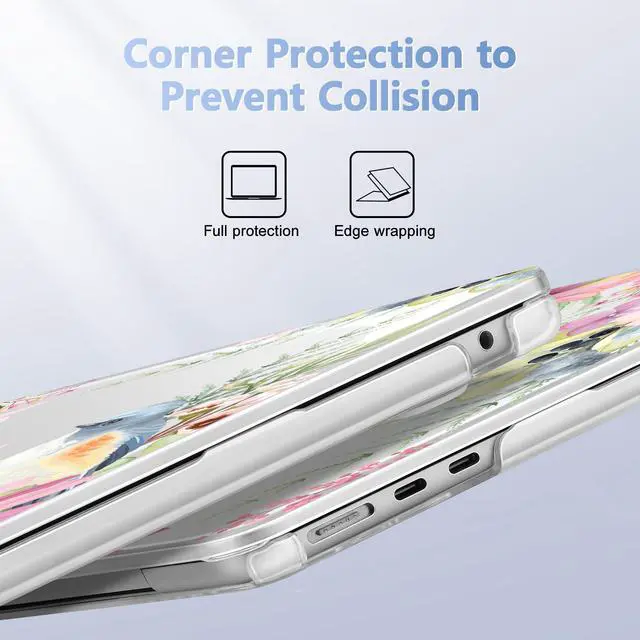 Alt view image 3 of 5 - May Chen for MacBook Air 13.6 Inch Case 2025 2024 2023 2022 Release Models: A3240 M4 A3113 M3 A2681 M2, Plastic Hard Shell Case for MacBook Air 13.6" with Retina Display, Retro Butterflies