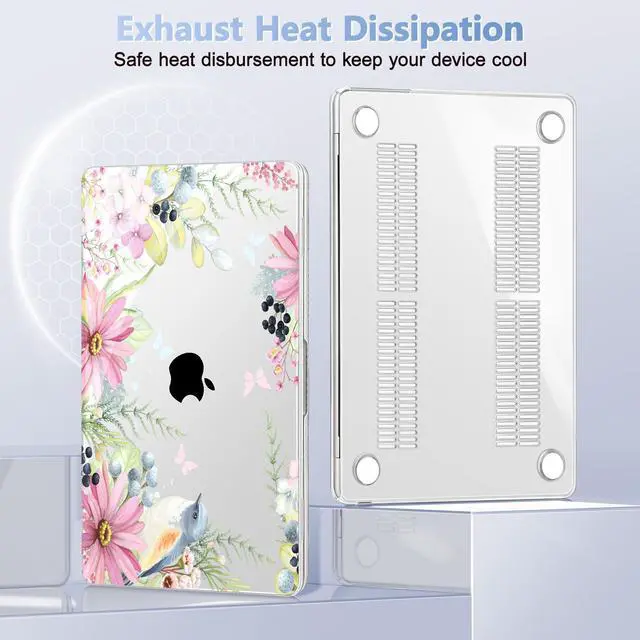 Alt view image 5 of 5 - May Chen for MacBook Air 13.6 Inch Case 2025 2024 2023 2022 Release Models: A3240 M4 A3113 M3 A2681 M2, Plastic Hard Shell Case for MacBook Air 13.6" with Retina Display, Retro Butterflies