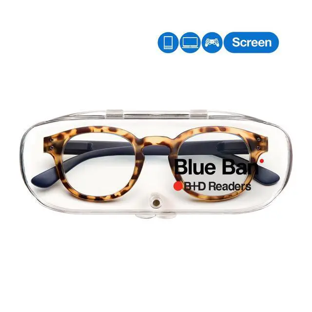 Alt view image 3 of 5 - B + D Reading glasses - Brand Blue Ban Readers - Material Frame and temple: PC - Temples with flex - Blue Light filter lenses - Tortoise Color - +2.50
