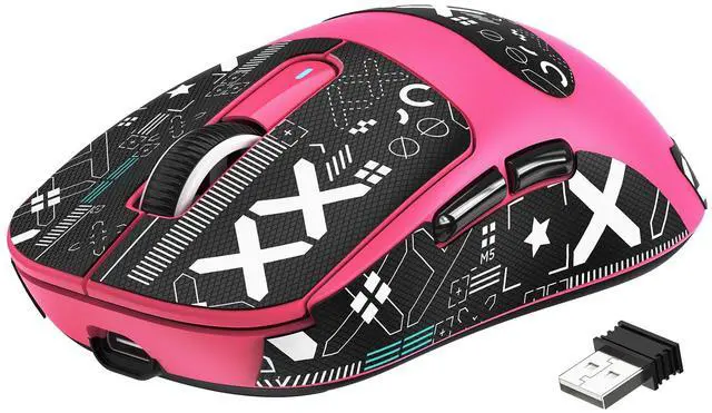 Main image of MANBASNAKE × ATTACK SHARK X3 Wireless Gaming Mouse, 49g Lightweight Triple Mode Ergonomic Computer Mouse, PAW3395 26K DPI Sensor,200h Battery Life, Griptape Programmable Buttons for PC/Mac/Win (Berry)