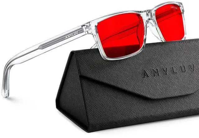 Main image of ANYLUV Blue Light Glasses for Men/Women, Blue Green Light Blocking with Red Lens, Sleep Enhancement Glasses for Eyes Protection