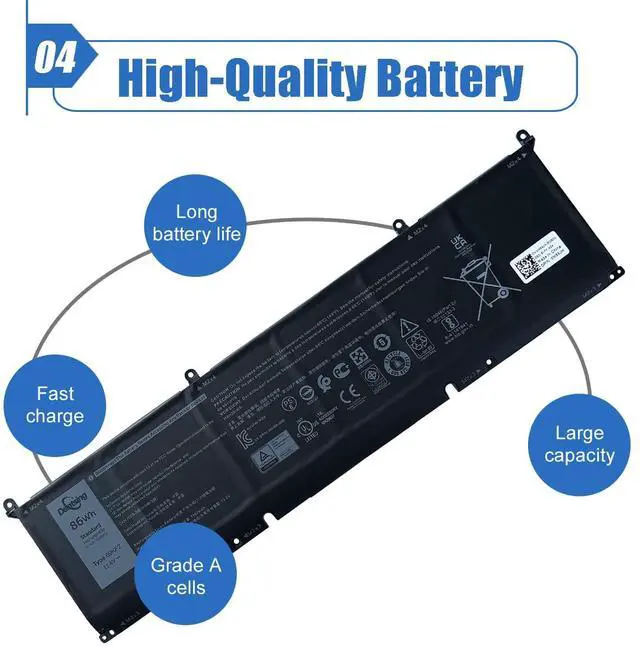 Alt view image 5 of 5 - 86Wh 69KF2 Laptop Battery Replacement for Dell XPS 15 9500 9510 9520 Alienware M15 M17 R3 R4 R5 R6 Precision 5550 5560 5570 Inspiron 7510 7610 P87F P91F G7 15 7500 G15 5510 5511 5515 5520 8FCTC 70N2F
