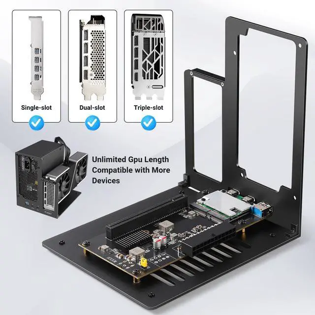 Alt view image 2 of 5 - YLIDXY External GPU Enclosure (eGPU) Compatible with Thunderbolt 3/4,USB4 PD 85W Charging,Daisy Chain Support eGPU Dock Station 40Gbps Rate Support NVIDIA/AMD and PCIE Cards,ATX Power Supply Black