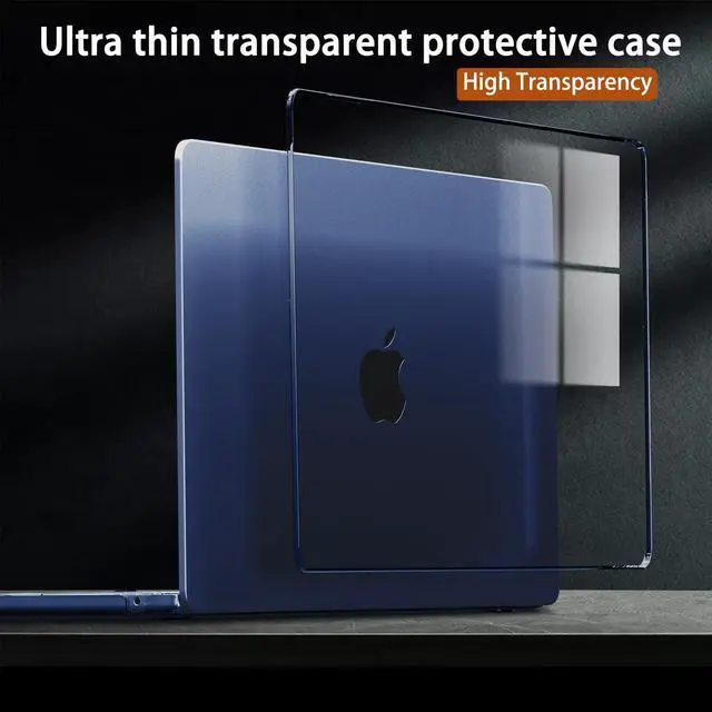 Alt view image 3 of 5 - CISSOOK for MacBook Air 13.6 inch Case M3 2024 2025 M2 2022 Release Model A3113 A2681, Ultra Thin Armor Super Crystal Clear Hard Shell Protective Cover for MacBook Air 13 inch 2024- Crystal Midnight