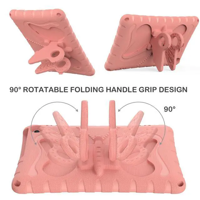 Alt view image 4 of 5 - YGTRLKP for Kindle Fire Max 11" (2023) Butterfly Wings Kickstand Kids Girl Tablet Case EVA Material Light Weight Shockproof Rugged Heavy Duty Kids Tablet Case for Kindle Fire Max 11" (2023) (Pink)