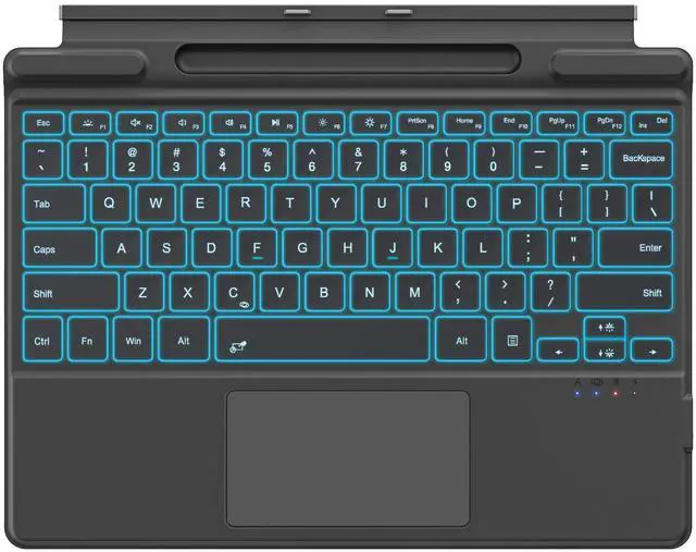 Main image of MoKo for Surface Pro 11 Keyboard, Ultra-Slim Portable Wireless Bluetooth Microsoft Surface Pro 11/10/9/8/X Keyboard with Palm-Rejection Trackpad, 7-Color Backlit, Pen Holder, Long Battery Life, Black