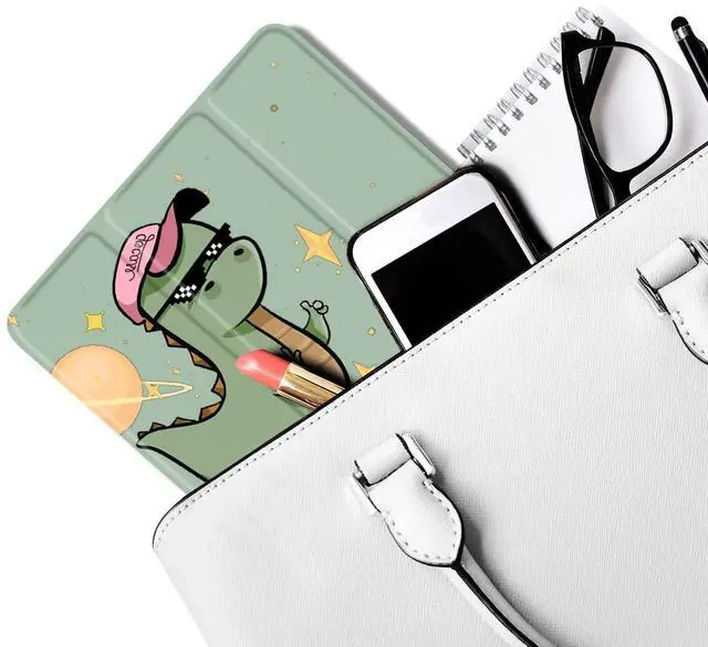 Alt view image 5 of 5 - MAYCARI Cool Dinosaur Star Case for iPad 10.2 inch 2021/2020/2019 with Pencil Holder, Cute Animal iPad 9th/8th/7th Generation Protective Case with Soft TPU Back, Auto Sleep/Wake Cover Slim Shell