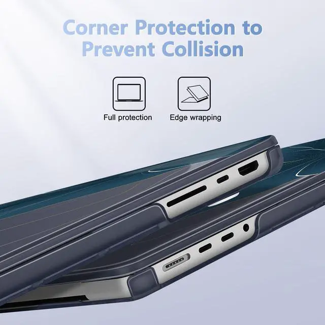 Alt view image 3 of 5 - May Chen Case for M4 MacBook Pro 16 inch A3403 Max A3186, M3 A2991 M2 A2780 M1 A2485 Pro Max 2024 2023 2022 2021 Release, Plastic Hard Shell Case with Screen Pretector&Keyboard Cover, Golden Flowers
