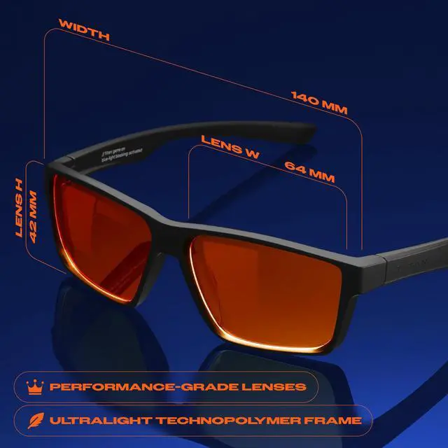 Alt view image 2 of 5 - Titan Gaming Glasses, Anti Blue Light Glasses Men, UV400 Protection Blue Light Blocking Glasses for Computer Eye Strain
