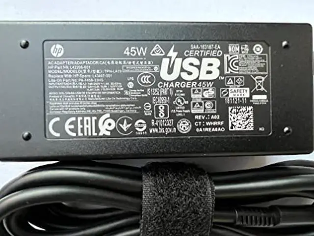 Alt view image 4 of 4 - Original Replacement HP L42206-004 - 45W 15V 3A USB-C AC Adapter for HP Spectre 13 X360, Elite X2 1012 G1, Compatible with P/N: TPN-AA07, L43407-001, L42206-004, TPN-LA19, L43407-001, L42206-001.