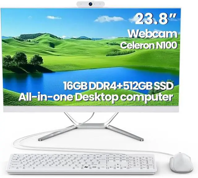 Main image of DEQIXIAN All-in-One Desktop Computer,All-in-One Computers,HD Webcam,Celeron N100 Processor (Up to 3.40Ghz),16GB RAM,512GB Storage,WiFi 6, Bluetooth 5.2, Includes Wired Keyboard and Mouse Set