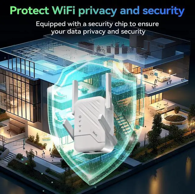 Alt view image 5 of 5 - 2026 Best WiFi Extender Signal Booster, Internet Extender Covers Up to 13389 Sq.ft for Home, Long Range WiFi Repeater with Ethernet Port, Wireless Router Amplifier Easy Setup,Wide Compatibility