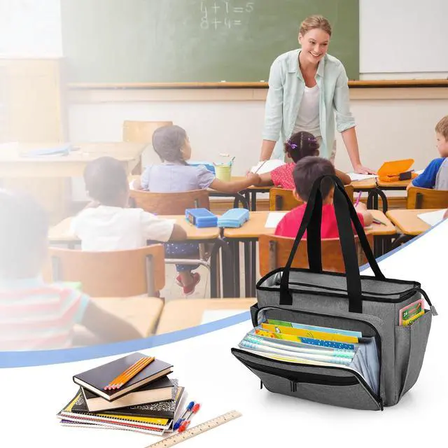 Alt view image 2 of 5 - Trunab Teacher Laptop Tote Bag with Expanding File Folder Pocket, Nurse Utility Tote Bag for Women, Office Laptop Briefcase for Work, College, Nursing