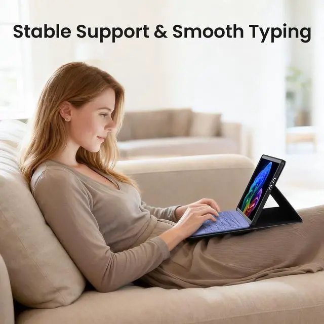 Alt view image 3 of 5 - Omnpak Case for Microsoft Surface Pro 12" 2025, Lightweight Protective, Multiple Angle Viewing, Stylus Holder, Compatible with Type Cover Keyboard