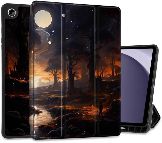 Main image of MEEgoodo Case for Samsung Galaxy Tab A9 Plus 11 inch Cover 2024 2023 with S Pen Holder, A9+ Smart Tablet Cases with Trifold Stand+Soft TPU Back Shell+Smart Auto Wake/Sleep, Fantasy Night Landscape