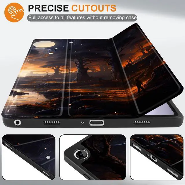 Alt view image 2 of 5 - MEEgoodo Case for Samsung Galaxy Tab A9 Plus 11 inch Cover 2024 2023 with S Pen Holder, A9+ Smart Tablet Cases with Trifold Stand+Soft TPU Back Shell+Smart Auto Wake/Sleep, Fantasy Night Landscape