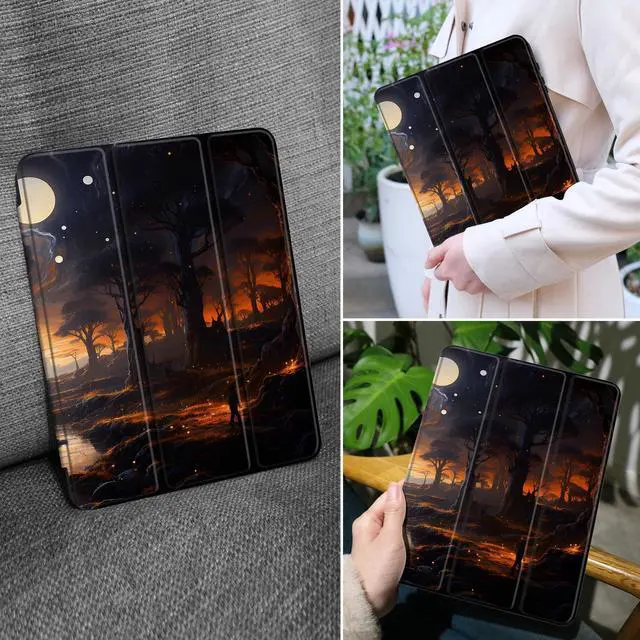 Alt view image 5 of 5 - MEEgoodo Case for Samsung Galaxy Tab A9 Plus 11 inch Cover 2024 2023 with S Pen Holder, A9+ Smart Tablet Cases with Trifold Stand+Soft TPU Back Shell+Smart Auto Wake/Sleep, Fantasy Night Landscape