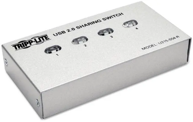 Alt view image 2 of 2 - Tripp Lite 4-Port USB 2.0 Hi-Speed Printer / Peripheral Sharing Switch (U215-004-R)